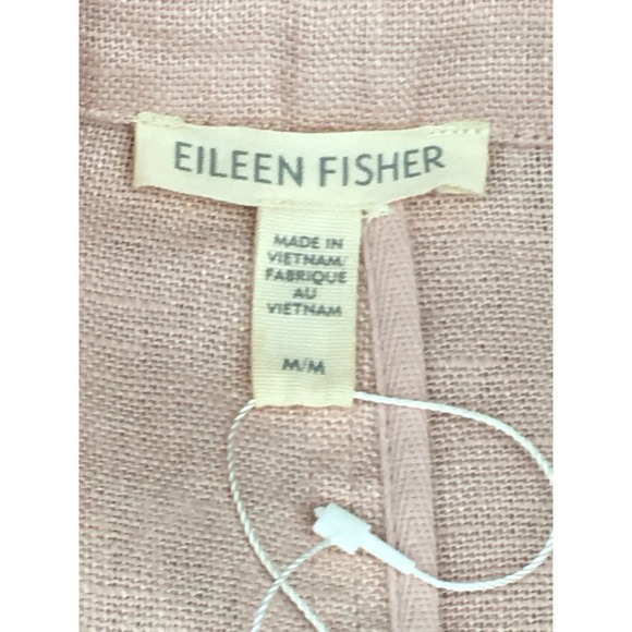 Eileen Fisher Powder Tencel Linen Long Open Front Jacket Women's Medium NWOT - Picture 4 of 6